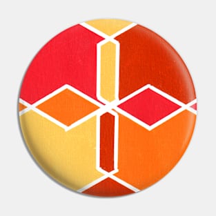 Inverted Orange Yellow Geometric Abstract Acrylic Painting I Pin