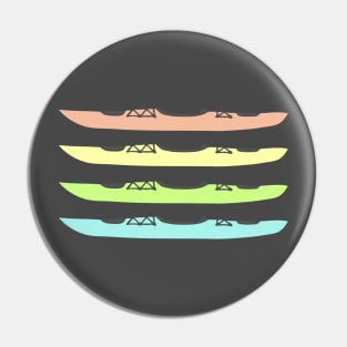 Pastel Rainbow Colored Kayaks Pin