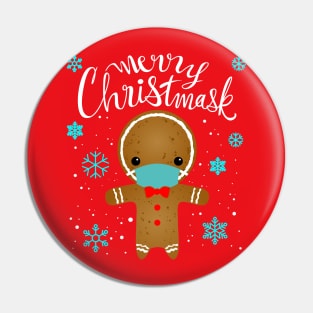 MERRY CHRISTMASK - Gingerbread man design Pin