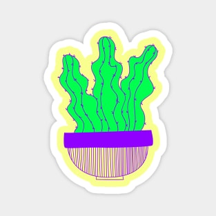 Green Cactus Plant Magnet