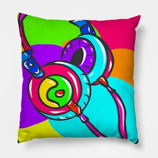 Neon Hippy 80s 90s Costume Retro Vintage Pillow