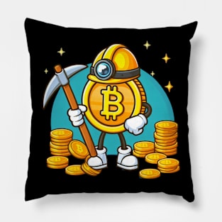 BITCOIN MINER PICKAXE 2024 GOLD MINE Pillow