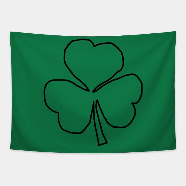 Shamrock Outline Tapestry by ellenhenryart