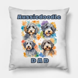 Aussiedoodle Dad Watercolor Pillow