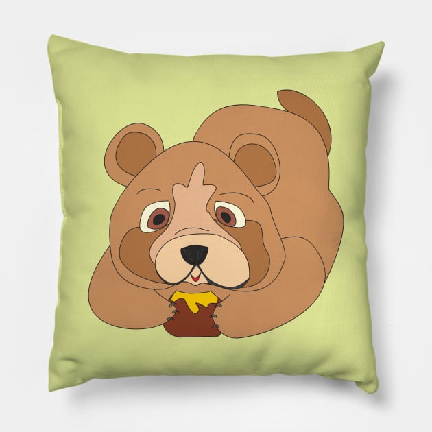 Bear and honey Pillow by Alekvik