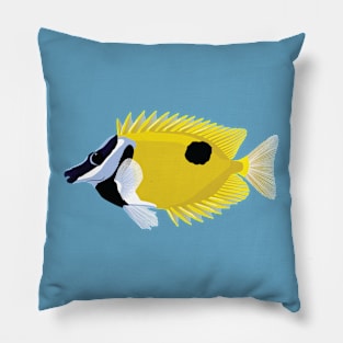 Foxface fish illustration Pillow