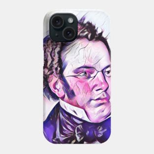 Franz Schubert Pink Portrait | Franz Schubert Artwork 7 Phone Case