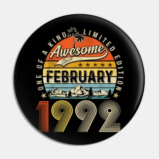 Awesome Since February 1992 Vintage 31st Birthday Pin