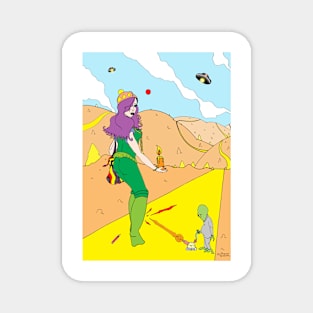 Desert Saucers  [Pen Drawn Fantasy Female Illustration] Magnet