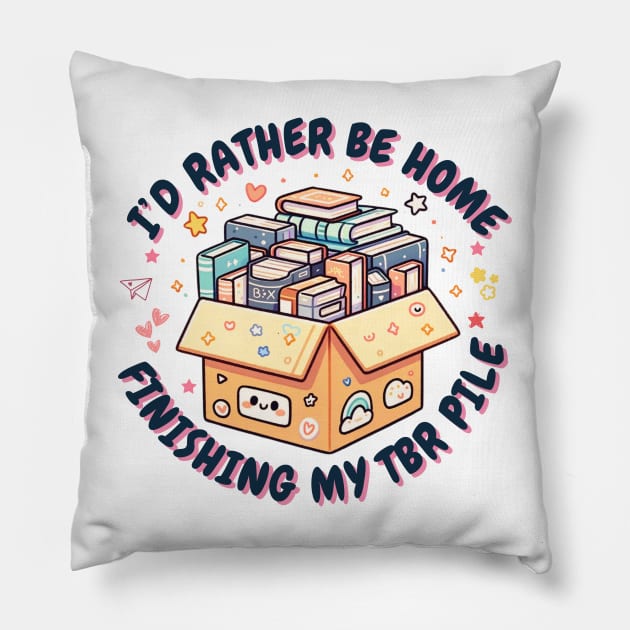 I'd rather be home finishing my TBR pile Pillow by medimidoodles