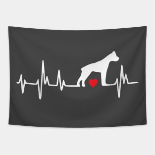 Heart Beat Boxer Dog I Love My Dog Tapestry