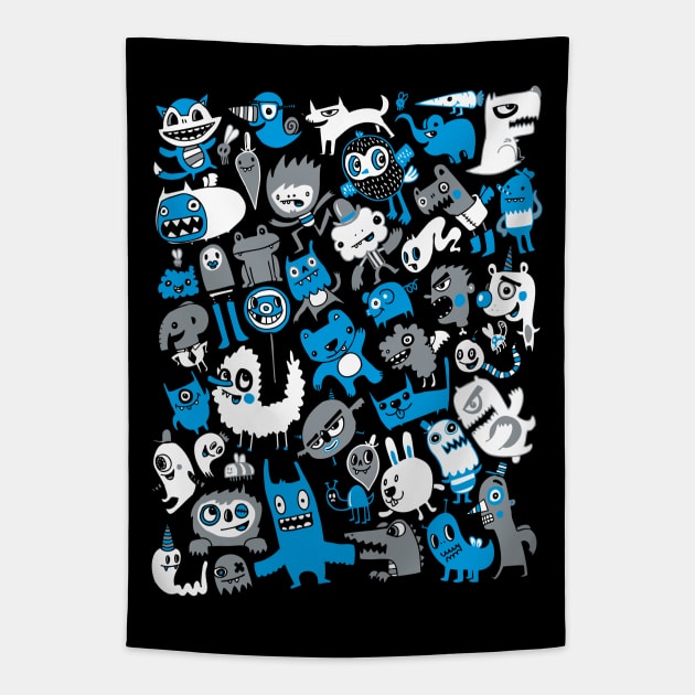 Doodle Town Tapestry by wotto