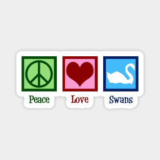 Peace Love Swans Magnet