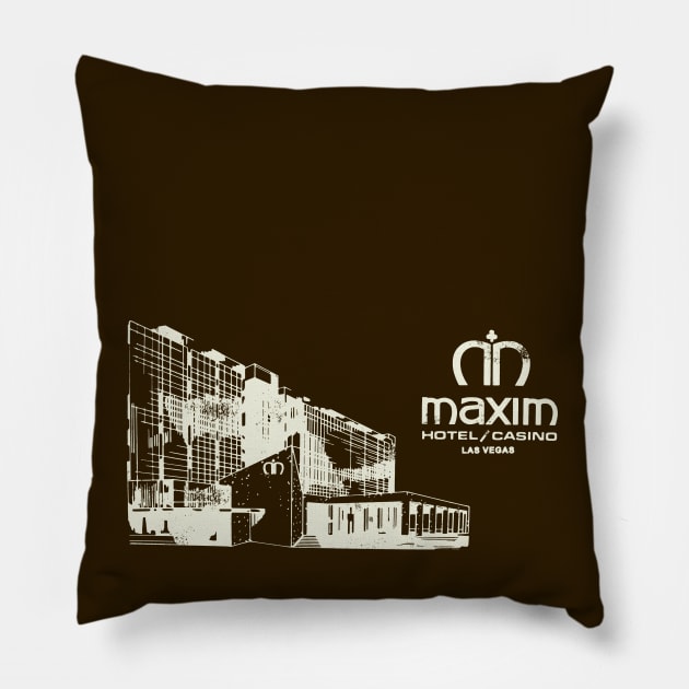 Vintage Maxim Hotel and Casino Las Vegas Pillow by StudioPM71