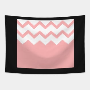 Zigzag geometric pattern - pink and white. Tapestry