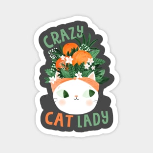 Crazy Cat Lady with Oranges Magnet