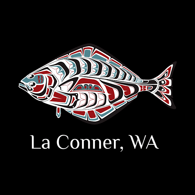 La Conner, Washington Halibut Northwest Native American Tribal Gift by twizzler3b