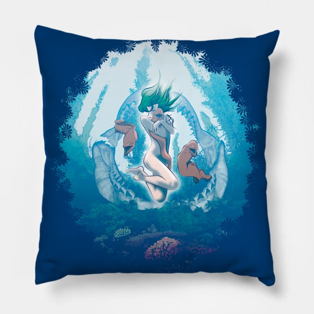 Underwater undine spirit Pillow by TMBTM