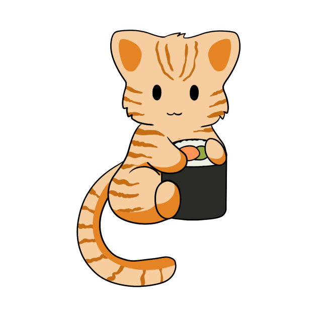 Orange Tabby Cat with Sushi Roll by BiscuitSnack