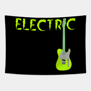 Electric Guitar, Electric Avenue, Green Guitar Tapestry