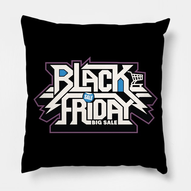 Black friday sale slogan Pillow by Teefold