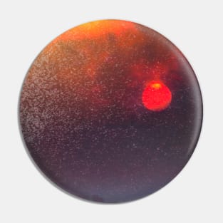 "Blood Moon" retro snapshot - atmospheric sky photo with smoke and sun Pin