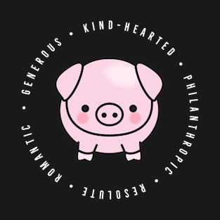 cute chinese zodiac | year of the pig | personality traits | generous, kind-hearted, philanthropic, resolute, romantic T-Shirt