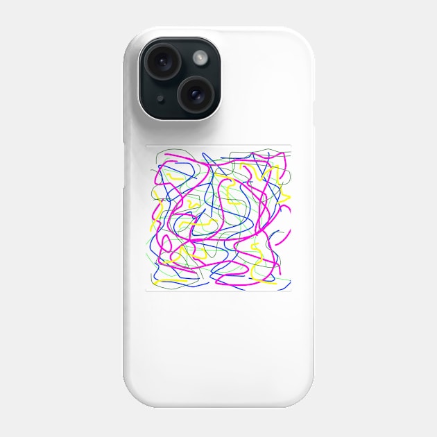 Random colorful lines in greens purple blue and yellow Phone Case by Ali Cat Originals