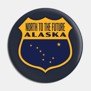 North to the Future Alaska Retro Star Shield (Yellow) Pin