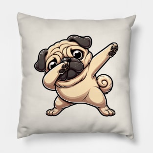 Dabbing Pug Funny Pillow