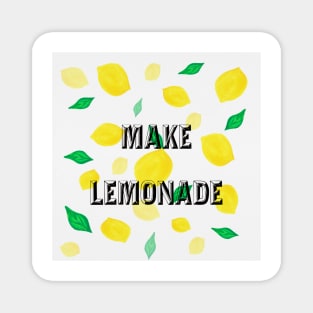 Make lemonade fun watercolor inspirational quote Magnet