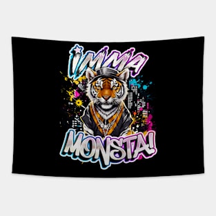 Imma Monsta! TIGER | Blacktee | by Asarteon Tapestry