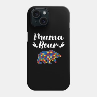 Autism Awareness Mama Bear Puzzle Piece Autistic Mom Gift Phone Case