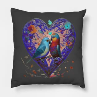 Galentines day and Valentine’s Day parrot’s canoodling Pillow