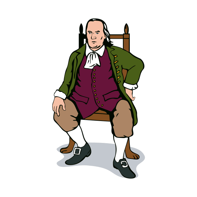 Benjamin Franklin Sitting Retro by retrovectors