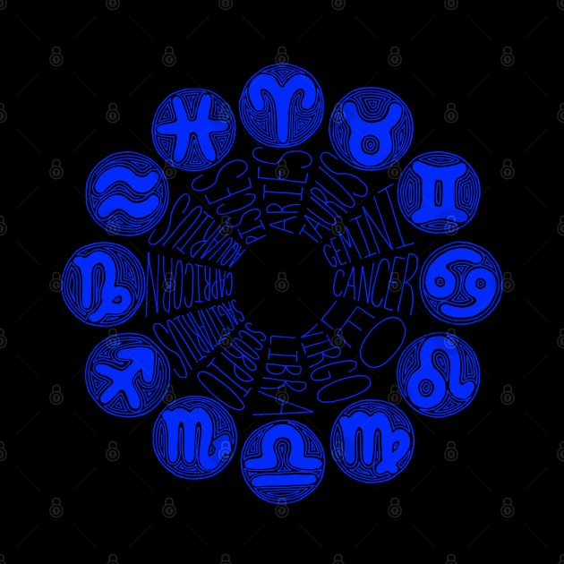 Zodiac Signs (blue) by calenbundalas