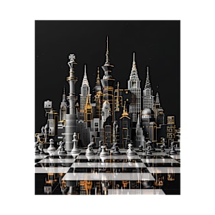 Cityscape Gambit: Skyline Chess Match Tee gift T-Shirt