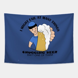 Funny Chugging Beer Drinking Party Tapestry