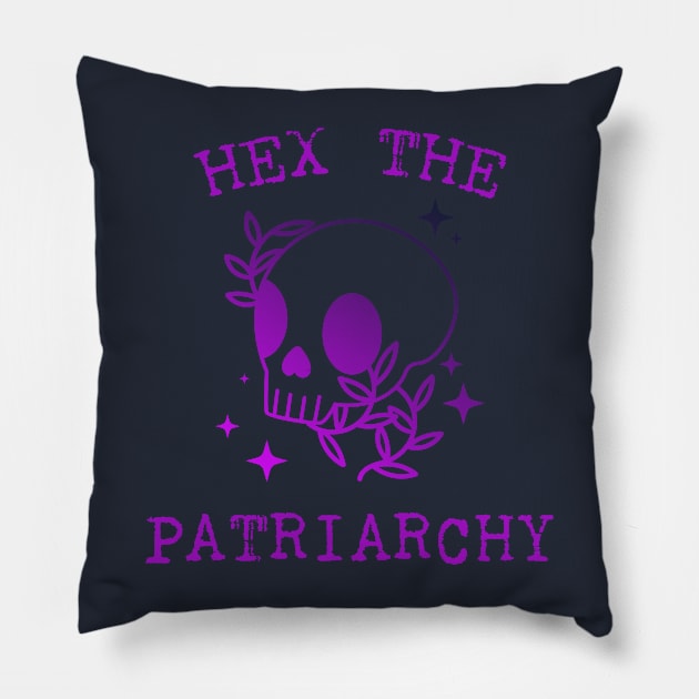 Hex The Patriarchy Femіnist Witch Funny Magical Mystical Magic scull Pillow by Meteor77