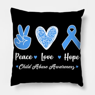 Child Abuse Prevention Awareness Month Blue Ribbon gift idea Pillow