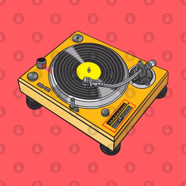 Turntable (Yellow Orange + Ship Gray Colorway) Analog / Music by Analog Digital Visuals