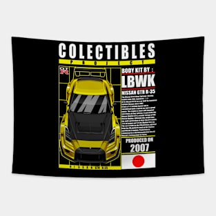 JDM LIBERTYWALK NISSAN GTR R-35 YELLOW Tapestry