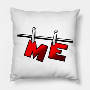 Peg me out to dry, black outline Pillow