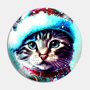 Holiday Winter Christmas Cat Pin