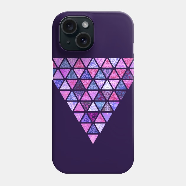 Berry Purples - Triangle Patchwork Pattern Phone Case by micklyn