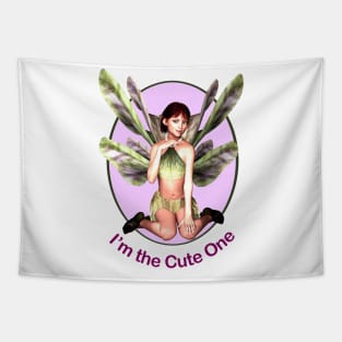 I'm the cute one fairy faerie elf butterfly wings Tapestry