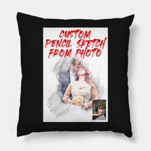 Custom Pencil Sketch Art from Photo Pillow