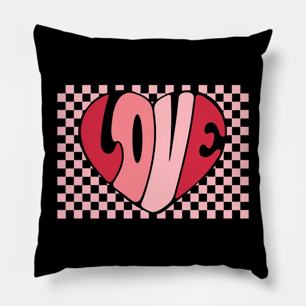 Love Heart Happy Valentines Day Pillow by Pop Cult Store