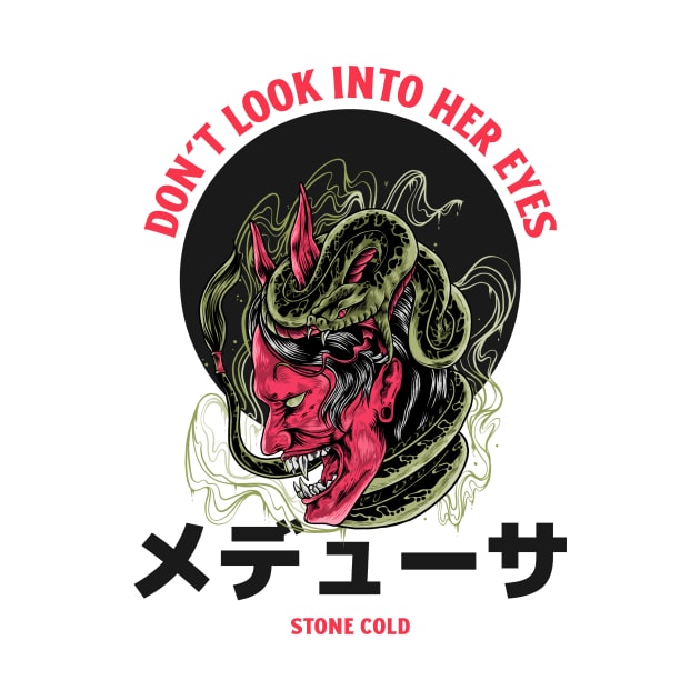 Japanese Demon Medusa by Tip Top Tee's