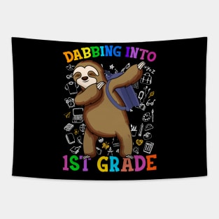 Dabbing Into 1st Grade Sloth Shirt Back To School Gifts Tapestry